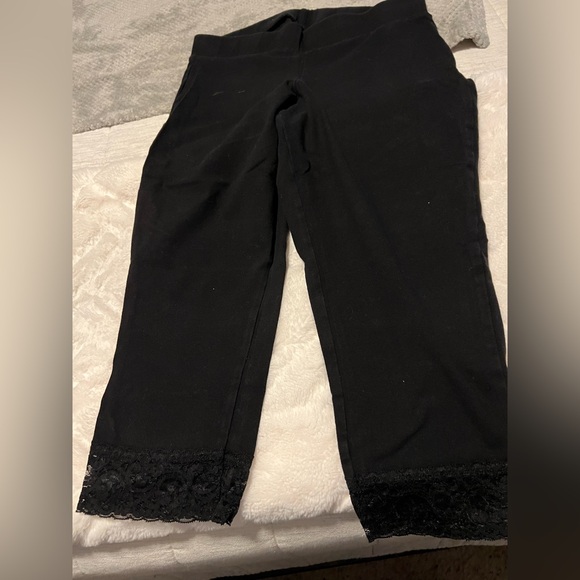 torrid Pants - Black lace bottom crop leggings